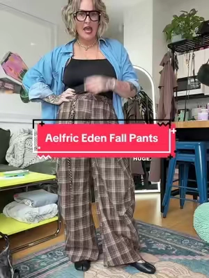 The new 🆕 fall Aelfric Eden Trousers in plaid #aelfricedenoutfits #plaidtrousers #tiktokshopfalldealsforyou #tiktokshopcreatorpicks 