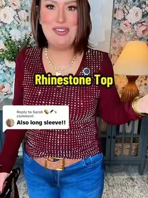 Replying to @Sarah 🥔🪶 this top is actually gorgeous!  The rhinestones are next level!! And good catch on the long sleeve! I had missed it before! 😍 @ChicMe_official #rhinestonetop #sparkletop #concertoutfit #chicme #ttsacl 