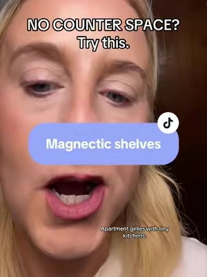 Tiny kitchen girlies, your fridge has been hiding extra storage this whole time! 👀 These magnetic refrigerator shelves keep your kitchen essentials organized, free up valuable counter space, and make small kitchen organization SO much easier! 🙌 #kitchenorganization #smallkitchenhacks #apartmentliving #tiktokmademebuyit #tiktokshopcreatorpicks 