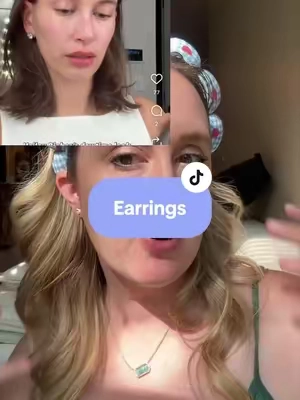 Clean girl aesthetic in earrings like Hailey Bieber has #pavoijewelry #pavoi #cleangirlaesthetic #cleangirlvibes #haileybieber 