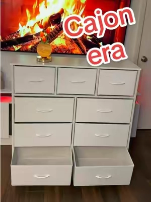 🚨➡️ Sweetcrispy – Cajonera organizadora resistente de 9 cajones de tela, con estructura de acero y cubierta superior de madera. Ideal para dormitorio, organización y almacenamiento en el hogar. @Sweetcrispy Official #tiktokshopstockup #blackfriday #furniture #cajonera #drawer 