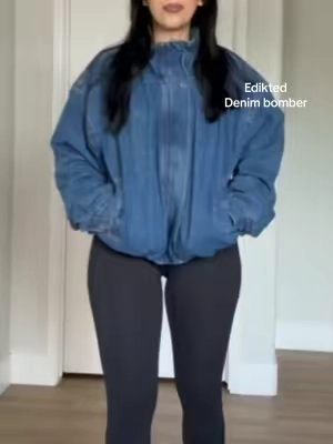 Denim bomber jacket for fall so perf @Edikted 