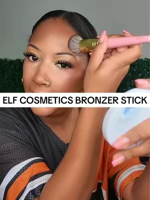 The e.l.f. Soft Glam Cream Bronzer Stick is my easy swipe-and-blend step for a soft, sun-kissed look. It glides on smoothly, blends easily, and comes in eight shades. Tap the orange cart to find your shade. #elfcosmetics #bronzerstick #creambronzer #makeup #contour 