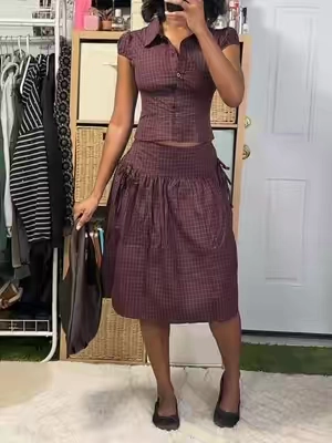 loveeee a #twopieceset 🤍 #OOTD #midiskirt