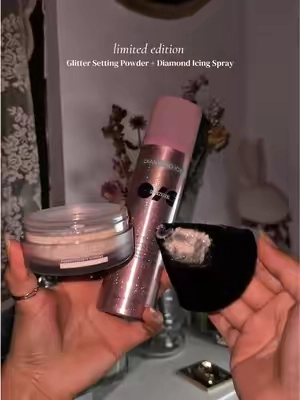 One Size Glitter Setting Powder and Diamond Icing Setting Spray | @ONE SIZE BEAUTY NEW RELEASE ❄️☁️💫 Available on 9.29 on TikTok Shop #onesize #glitter #girlythings #onesizebeauty #aesthetic 