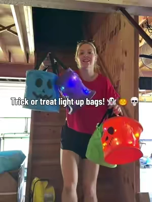 These bags are perfect for trick or treating! Love the fact that they light up to help kids be safe!  #halloween #halloweenfinds #trickortreating #trickortreat #halloweenbag  