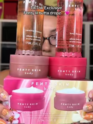 TikTok exclusive new mini butta drop body cream in scents: hey bouquet + vanilla flowers @Fenty Skin @Fenty Beauty #fentyskin  #fentybuttadrop #fentyskinbody #bodybutter #bodycream  