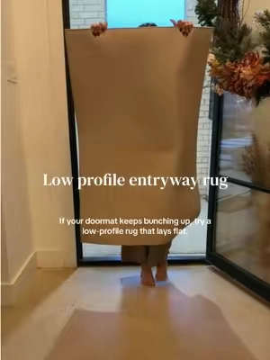 A textured entryway rug that helps catch dirt without getting in the way. #lowprofilerug #doormat #entrywayrug #dirttrappingrug #entrywaydecor