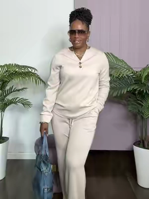 @WIHOLL FASHION Wiholl Fashion Two Piece Lounge Sets for Women Fall Travel Airport Vacation Outfits | Long Sleeve Wide Leg Pants #falloutfits #TikTokShopStockUp #sohochic #loungeset  