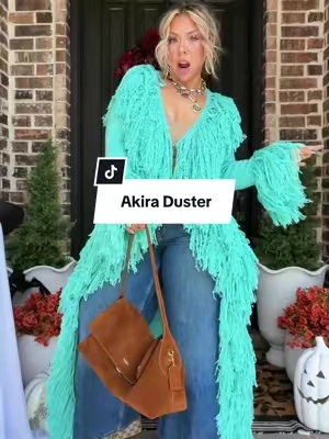 The kind of piece you plan the whole outfit around 🩵 Country concert, event, girls’ night… she’s making an entrance🤌🏻 @AKIRA #cardigans #statementpiece #midsizeoutfits #falloutfits 