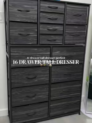 love it ! 🖤 #talldresser #16drawerdresser #bedroomdecor #smallbedroomideas #dresserorganization 