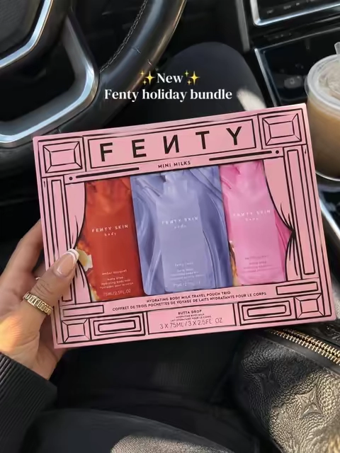 Okayyyy literally perfect fenty body lotions in mini sizes to gift or take with youuuu! #fentybeauty #fentyholiday 