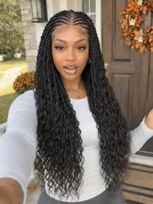 The cozy fall vibes are vibinggg. 🍂💕##frodiohair #sohochic #wig #veralux #fyp #tiktokshopstockup #braidwig #braidstyles #fulanibraids