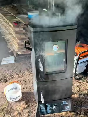 Smoking fish and meat the taste absolutely delicious can be done at home with a bbq smoker from MBY. Stock is limited. A great birthday of Christmas gift. I’ll leave the link below.  ##bbq##grill##cookout##smokingmeats##smokedfish
