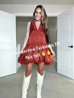 Western fashion is so hot this fall 🤎 These tall western boots bring all the  looks together—the pointed toe, embroidered detailing, and stud accents are SO good. Pair them with flowy dresses, denim, skirts, or oversized sweaters for that effortless western-boho vibe. 🤠🍂 #CountryChic #BohoStyle #BohoWestern #CowgirlStyle#cowgirlboots  