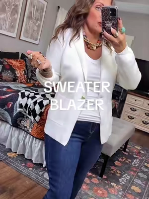 It’s a blazer but also a sweater! #OOTD #fashion #affordablefashion #midsize 