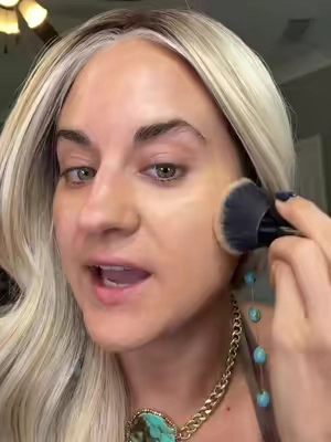 Foundation with the brush and the most gorgeous blush @e.l.f. Cosmetics #elfcosmetics #elfbundle #eyeslipsface 