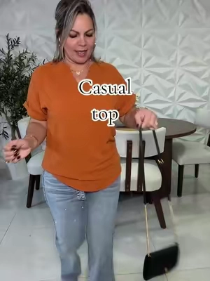 Women's Simple Basic Vintage Elegance Solid V-Neck Short Sleeve Batwing Shirt Blouses, Casual Loose-Fitting Lightweight Pullover, 100% Polyester, All Seasons Fashion Top Minimalist, Casual Daily Tops #tiktokshopstockup #casualtop #blusasdemoda #modafemenina #blouses 