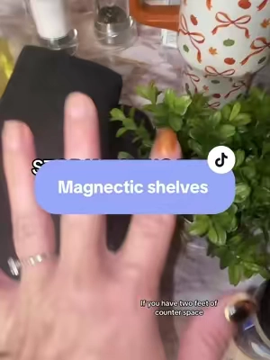 Tiny kitchen with zero counter space? 👀 These magnetic fridge shelves turn the unused side of your refrigerator into extra storage—no drilling and no sacrificing precious counter space. 🙌 #smallkitchenideas #kitchenorganization #apartmenthacks #tiktokmademebuyit #tiktokshopcreatorpicks