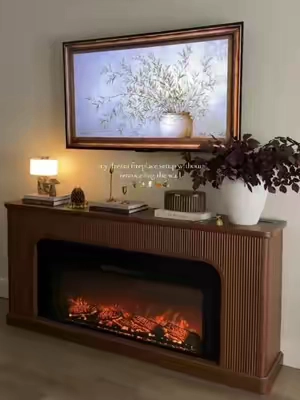 I wanted a cozy fireplace, but I didn’t want to tear into my wall or pay for a remodel. I’m so glad I found this fireplace TV stand—it gave me the look I wanted without touching the wall 🤎 #tvstand #tvstandwithfireplace #fireplace #homefinds #homedecor 