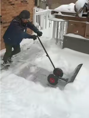 Metal Snow Pusher with Wheels, best snow shovel, SnowRemoval, shoveling snow, shoveling snow hacks, satisfying cleaning snow, snow cleaning, snow shovels and removal tools #creatorsearchinsights #snow #shovel #cold #arjunchuwan @GARVEE 