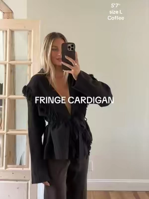 Perfect for a western trip/event!!! Can be styled so many different ways I love it sm! #fringe #cardigan #westernstyle #westernfashion #falloutfitinspo 