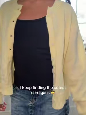 She loves the look of these cardigans, they’re so cute! #cardigan #butteryellow 