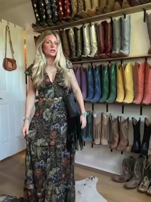genuinely the prettiest dress i own @12TH TRIBE #westernfashion #cowgirlboots #western #westernstyle #fyp 