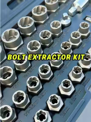 Quickly remove broken, mangled, and rusted screws and bolts with this 29 piece kit. A must have for your tool set. #boltextractor #mechanic #toolset #musthavetools #vevor 