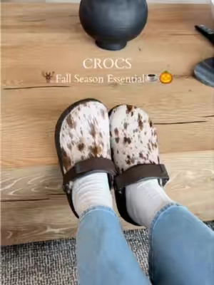Don't miss out the fall season essential! #fyp #crocs #animalprint #craftedponyhair