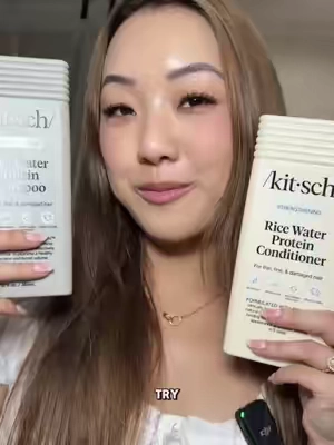 Stronger strands start in the shower 🌾✨ Rice water helps strengthen weak strands, smooth the cuticle, and leaves hair looking healthier with every wash. Have you tried rice water in your routine yet? 📷 @janethechemist  #kitsch #ricewater #educational #haircare #washday  