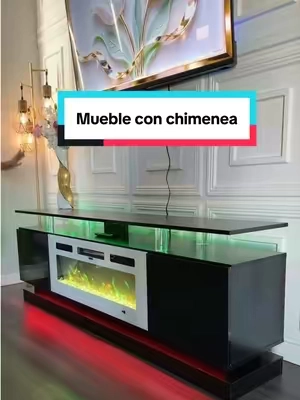 Respuesta a @La Catrachita504💖👸 tv stand modern with Fireplace and LED #tvstand #homedecor #tvstandwithfireplace #fireplace #blackfriday 
