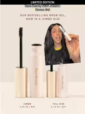@Rare Beauty made their viral Brow Harmony Gel JUMBO 😭🤎 If you love that lifted, laminated brow look without the crunchy feeling, the new Jumbo brow gel is a must. And it’s limited edition 👀✨ #rarebeauty #browgel #eyebrowgel #rarebeautybrowgel #tiktokshopdealsforyoudays 
