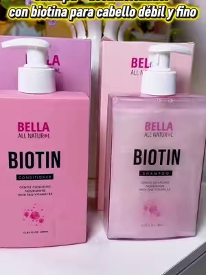 Champú + acondicionador Bella All Natural con biotina y provitamina B5. Una rutina completa que ayuda a nutrir y fortalecer el cabello para que luzca con más cuerpo, volumen y una apariencia más abundante.@Bella All Natural #BellaAllNaturalBiotin #ShampooDeBiotina #CabelloFino #CabelloSinVolumen #tiktokshopstockup 