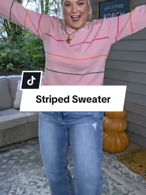 Cute stripes, soft knit,& effortless everyday style🤎🍂 @Shewin Official #sweater #falloutfits #falltops #OOTD #CapCut 
