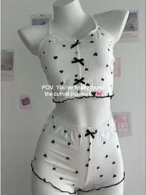 Sweet dreams start with the cutest 20% pyjamas. Sott, comty, and covered in adorable heart prints, these are perfect for cosy nights and slow mornings. Once you put them on, you won't want to take them off! Which colour would you choose? #TikTokMadeMeBuylt #pyjamaset #spotlightfinds #foryou 