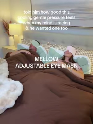 this combo!! cooling, gently weighted, AND adjustable 🤯 feels sooo good @Mellow Sleep  #mellowsleep #mellowweightedeyemask #weightedeyemask #sleepmask #tiktokshopstockup 