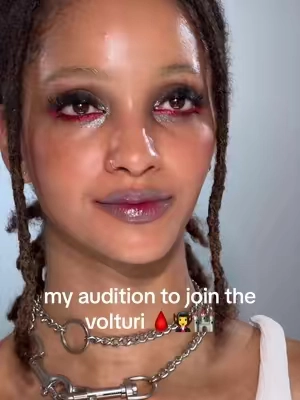 The vampire lip combo everyone will want to copy. 🧛✨ #GlassloadLipMelts in Stranger and Endgame A bold ombré lip is your sign to experiment and have more fun with your makeup. #vampiremakeup #redlip #greylipstick #altmakeup 
