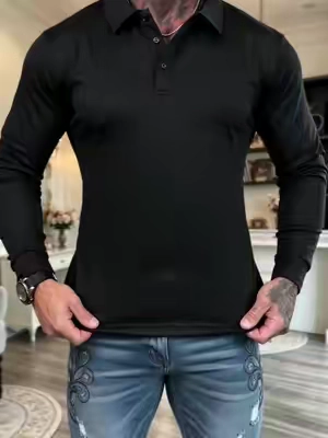 Our best selling long sleeve polo for men is back in stock! Super soft stretch fabric, lightweight and breathable. #menslongsleeve#menstshirt#OOTD#fyp#tiktokshop 
