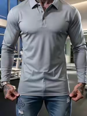 Our best selling long sleeve polo for men is back in stock! Super soft stretch fabric, lightweight and breathable. #menslongsleeve#menstshirt#OOTD#fyp#tiktokshop 