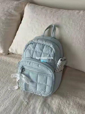 Obsessed with this light blue vibe🩵#bagsmart #minibackpack #minibag #travelbackpack #packwithme 
