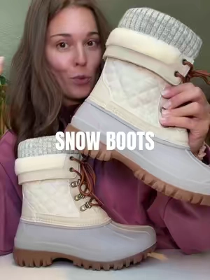 The cutest and comfiest snow boots!! #snowboots #winterboots #affordableboots #waterproofboots #womensboots 