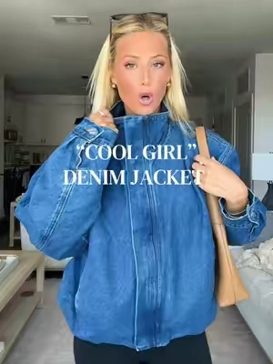 Size medium!!!!! Coolest denim jacket ever #denim #denimjacket #denimcoat #oversizeddenim #jeanjacket 
