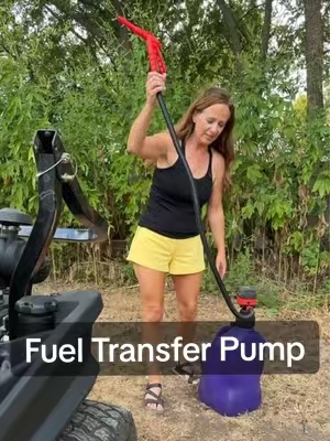 Women love mowing, but we hate lifting those heavy gas cans—this fuel transfer pump makes filling up so much easier. #FuelTransferPump #LawnCare #MowingSeason #YardWork #OutdoorTools 
