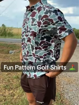 A golf shirt with fun patterns that adds a little personality to the course. #GolfShirt #GolfStyle #GolfGear #MensGolf #GolfLife 