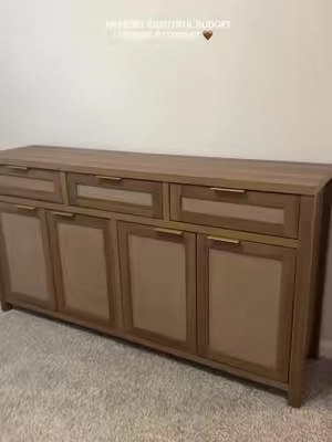 Genuinely my favorite cabinet I’ve ever owned and it was the most affordable 🤎 #cabinet #Storage #BuffetCabinet #gallerywall #HomeDecor 
