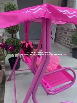 The cutest swing for her 🌸💗 #outdoorswing #toddler #girlmom #outdoorfinds #toddlerfinds  