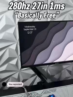 KTC  H27E22P Montiror 27-inch 280hz 1080p Fast VA Panel  #gamingmonitor #monitor #consolegaming #pcgaming #tiktokshopstockup 