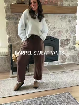 Replying to @Brooklyn Gilbert I literally get sad when these are dirty, they’re SO good! wearing a medium! 🤎 @Yeokou @yeokou_fashion  #barrelsweatpants #womenssweatpants #comfyoutfit #falloutfitinspo 