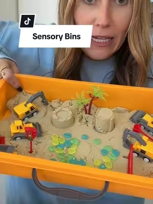 The kind of play that keeps little hands busy and imaginations going 🥹✨ This sensory sand bin is such a fun screen-free activity for digging, scooping, building & creating! 🏖️🤍 #SensoryPlay #SensoryBin #KidsActivities #ScreenFreePlay #momfinds 